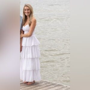 Abercrombie Lace Up Back Tiered Dress